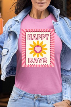 happy days flower - Tshirt Femme-NOIR