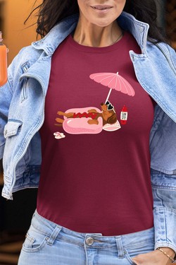 Happy weekend - Tshirt Femme-BORDEAUX