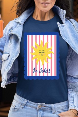 le soleil frame - Tshirt Femme-MARINE