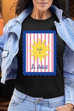 le soleil frame - Tshirt Femme-MARINE
