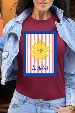 le soleil frame - Tshirt Femme-MARINE