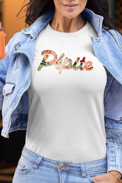 PEPITE FLORAL - Tshirt Femme-NOIR