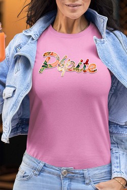 PEPITE FLORAL - Tshirt Femme-NOIR