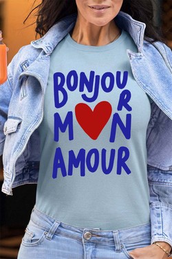 BJN mon amour - Tshirt Femme - FC-BLEU CIEL