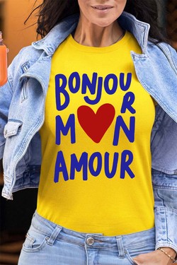 BJN mon amour - Tshirt Femme - FC-BLEU CIEL