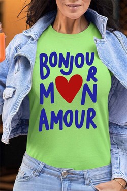 BJN mon amour - Tshirt Femme - FC-BLEU CIEL