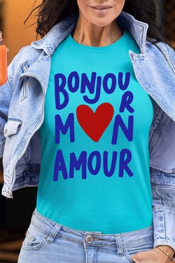 BJN mon amour - Tshirt Femme - FC-BLEU CIEL