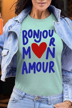 BJN mon amour - Tshirt Femme - FC-BLEU CIEL