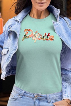 PEPITE FLORAL - Tshirt Femme - FC-VERT D EAU