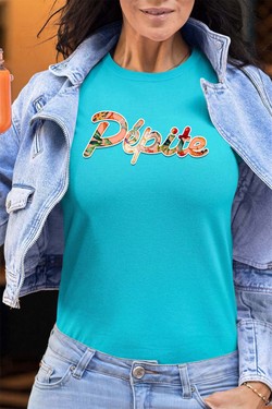 PEPITE FLORAL - Tshirt Femme - FC-VERT D EAU