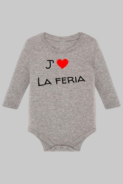 jaim la feria - Body Manche longue bébé-GRIS