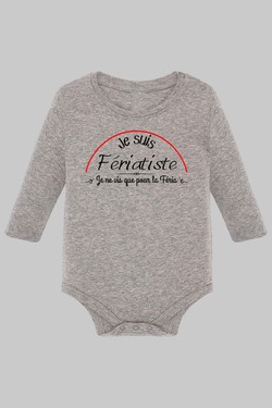 je suis feriatiste - Body Manche longue bébé-GRIS