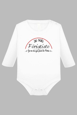 je suis feriatiste - Body Manche longue bébé-GRIS