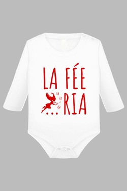 la fairy Fee Ria - Body Manche longue bébé-BLANC