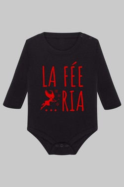 la fairy Fee Ria - Body Manche longue bébé-BLANC