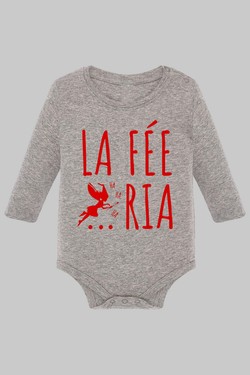 la fairy Fee Ria - Body Manche longue bébé-BLANC