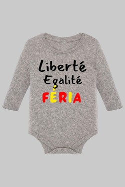 liberte egality feria - Body Manche longue bébé-GRIS