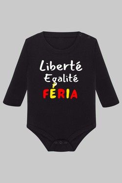 liberte egality feria - Body Manche longue bébé-GRIS