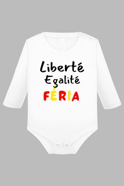 liberte egality feria - Body Manche longue bébé-GRIS