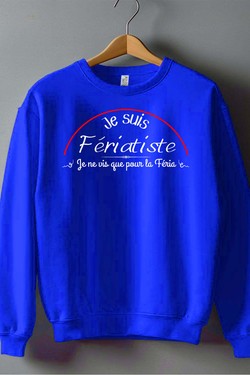 je suis feriatiste - Sweat Col Rond Homme-BLANC