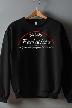 je suis feriatiste - Sweat Col Rond Homme-BLANC