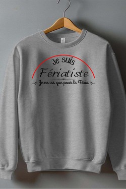 je suis feriatiste - Sweat Col Rond Homme-BLANC