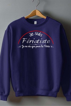 je suis feriatiste - Sweat Col Rond Homme-BLANC