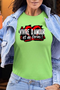 vive amour ferias - Tshirt Femme - FC-TURQUOISE