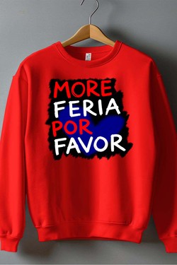 more feria por favor - Sweat Col Rond Homme-ROUGE