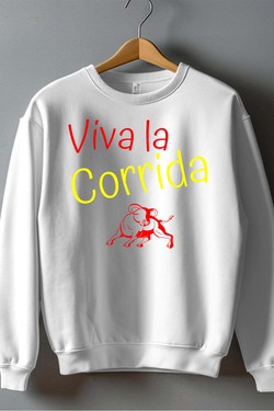 viva la corrida - Sweat Col Rond Homme-BLANC
