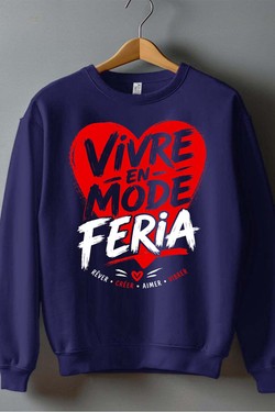 VIVRE mode feria - Sweat Col Rond Homme-BLEU ROI