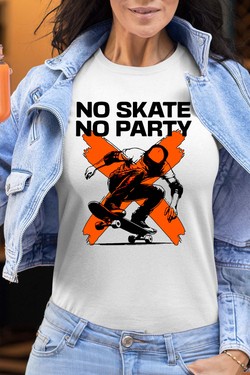 no skate no party - Tshirt Femme-NOIR
