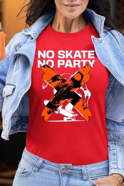 no skate no party - Tshirt Femme-NOIR
