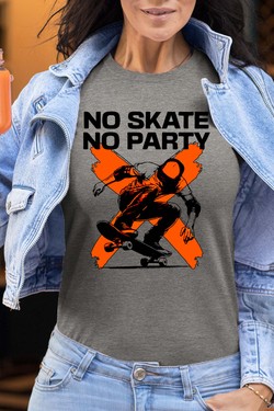 no skate no party - Tshirt Femme-NOIR