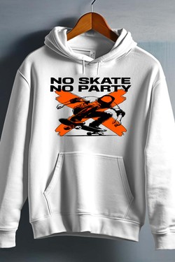 no skate no party - Sweat capuche Homme-BLANC