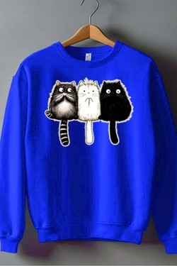 CAT GWB - Sweat Col Rond Homme-BLEU ROI