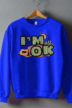 desert im ok - Sweat Col Rond Homme-MARINE