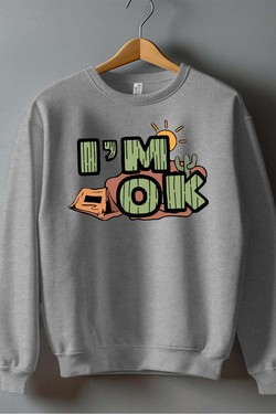 desert im ok - Sweat Col Rond Homme-MARINE