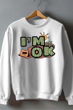 desert im ok - Sweat Col Rond Homme-MARINE