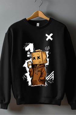 FOLDED BOY - Sweat Col Rond Homme-BLANC