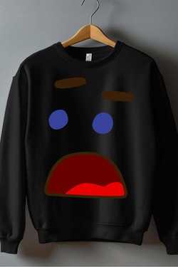 FUN FACE - Sweat Col Rond Homme-BLANC