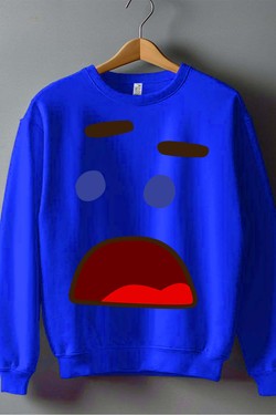 FUN FACE - Sweat Col Rond Homme-BLANC