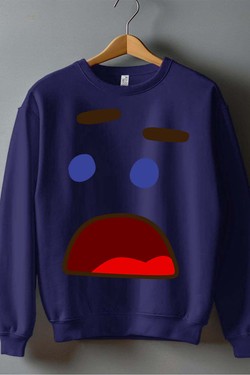 FUN FACE - Sweat Col Rond Homme-BLANC