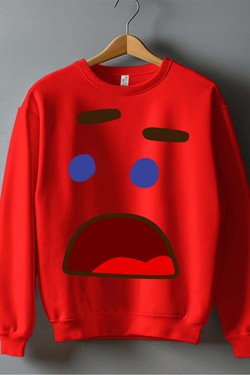 FUN FACE - Sweat Col Rond Homme-BLANC