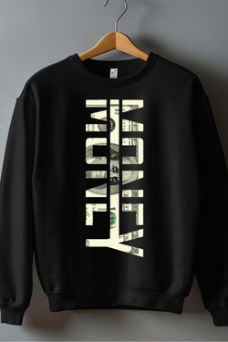 money 100 usd - Sweat Col Rond Homme-ROUGE