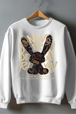NEVER BE MY R - Sweat Col Rond Homme-BLANC
