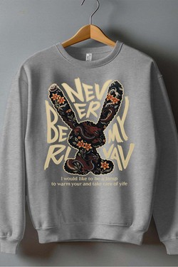 NEVER BE MY R - Sweat Col Rond Homme-BLANC