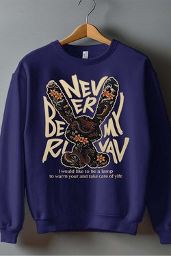 NEVER BE MY R - Sweat Col Rond Homme-BLANC