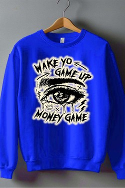 wake game up - Sweat Col Rond Homme-ROUGE