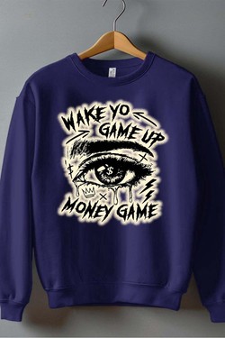 wake game up - Sweat Col Rond Homme-ROUGE